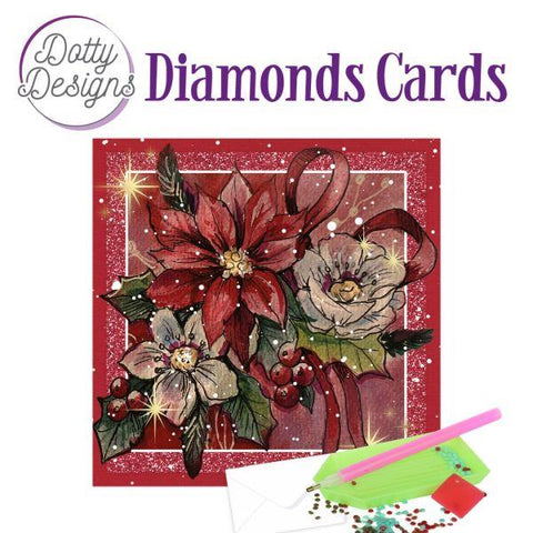 Diamond Art Card Kit - Poinsettia Square