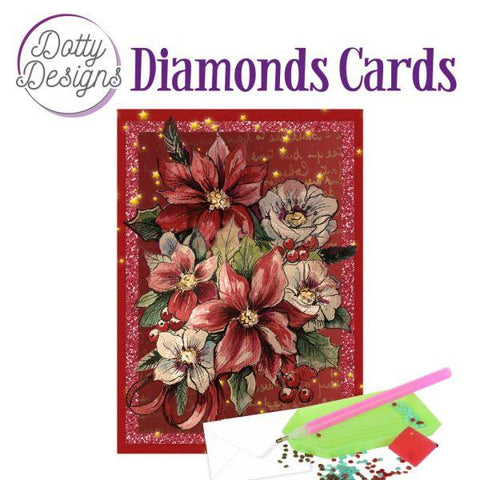 Diamond Art Card Kit - Poinsettia Rectangle