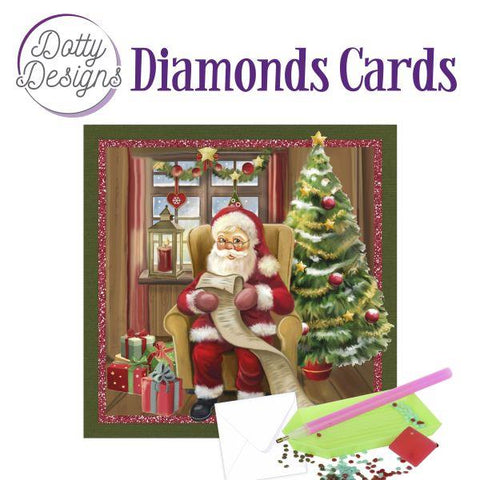 Diamond Art Card Kit - Santa Claus with a Wish List