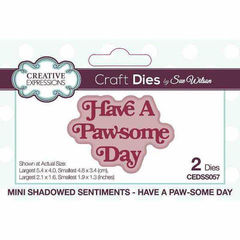 Mini Shadowed Sentiments - Have A Paw-Some Day - Dies