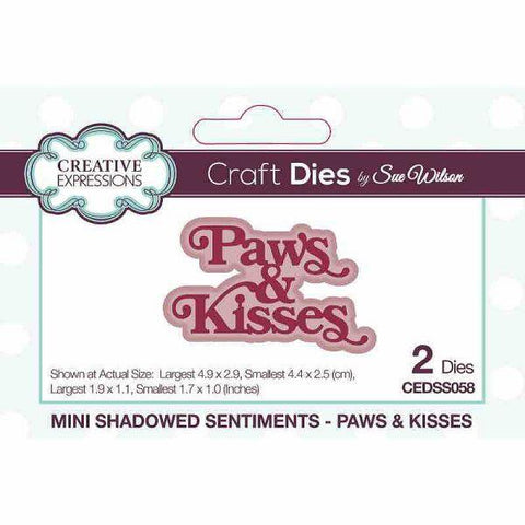 Mini Shadowed Sentiments - Paws & Kisses - Dies