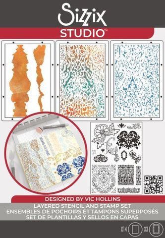 Sizzix Studio - Stamp & Stencil Set - Ornate