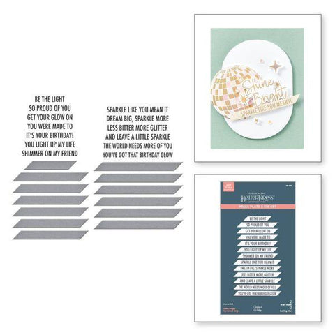 Shine Bright Collection - Shine Bright Sentiment Strips Press Plate & Die Set