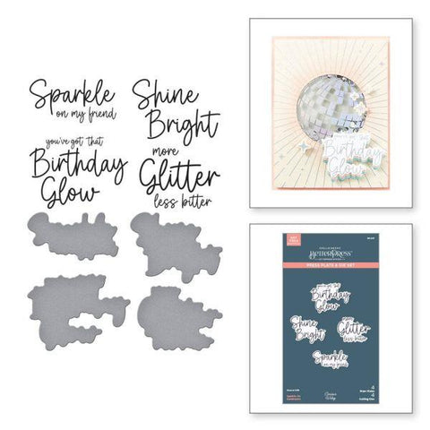 Shine Bright Collection - Sparkle on Sentiments Press Plate & Die Set