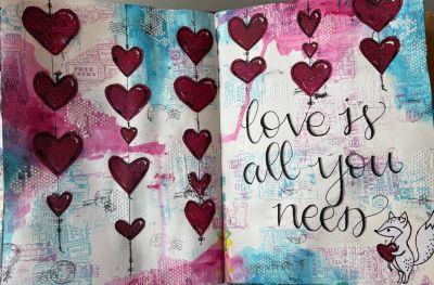 Art Journal Class - Tuesday Jan 28 2025 - Love Is All You Need