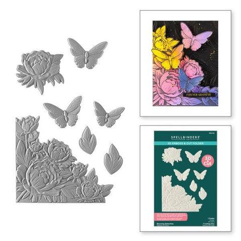 Vivid Expressions Collection - Blooming Butterflies 3D Emboss & Cut Folder