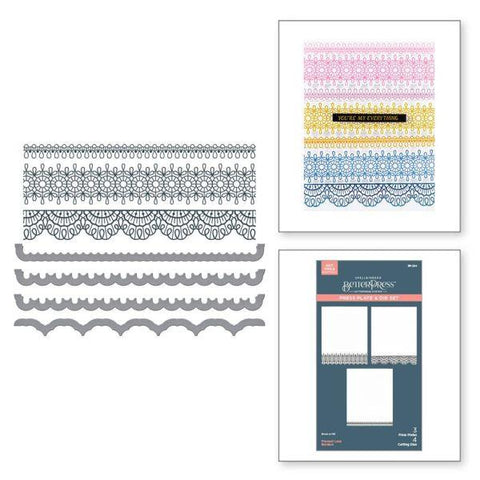 Vivid Expressions Collection - Pressed Lace Borders Press Plate & Die Set