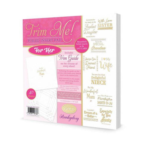 Trim Me!  Foiled Insert pad - For Her - Gold