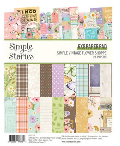 Simple Vintage Flower Shoppe - 6x8 Paper Pack