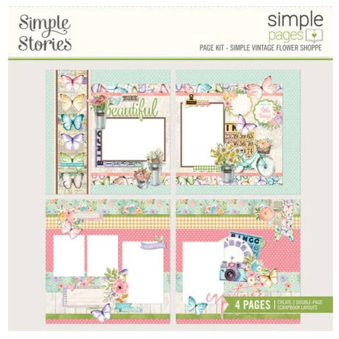 Simple Vintage Flower Shoppe - 12 x 12 Scrapbook Kit