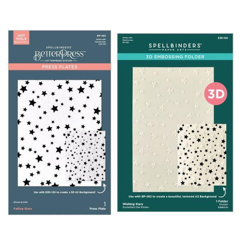 Little Smiles Collection - Wishing and Falling Stars 3D Embossing Folder & BetterPress Bundle