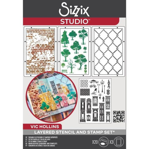 Sizzix Studio - Stamp & Stencil Set - City Life