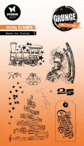 Grunge Collection - Clear Stamps - Santa Toy Factory