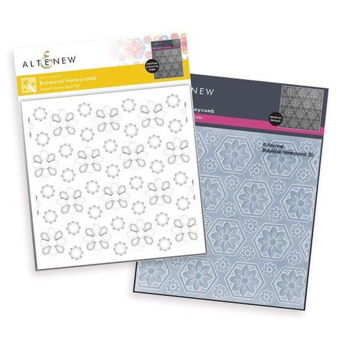 Botanical Honeycomb - Embossing Folder & Layering Stencil Bundle