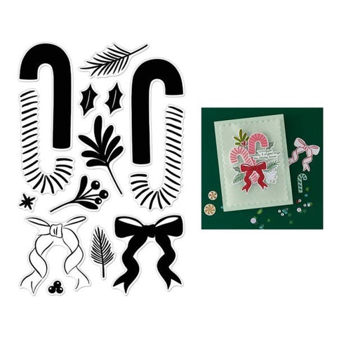 Candy Cane Season Collection - Candy Cane Swag Clear Stamps