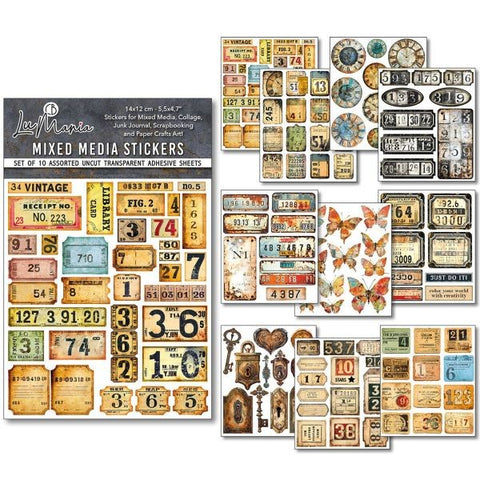 Mixed Media Stickers - Grungy Tags