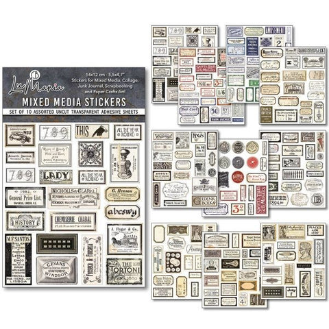 Mixed Media Stickers - Vintage Scripts