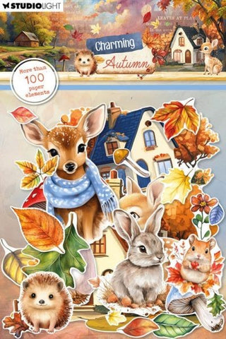 Charming Autumn - Paper Elements - Leaves, Animals & Houses