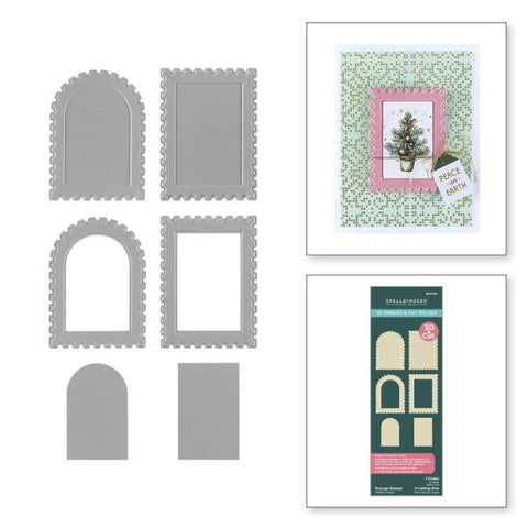 Holiday Magic Collection -Postage Stamps 3D Emboss & Cut Folder