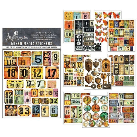 Mixed Media Stickers  - Scratched Labels