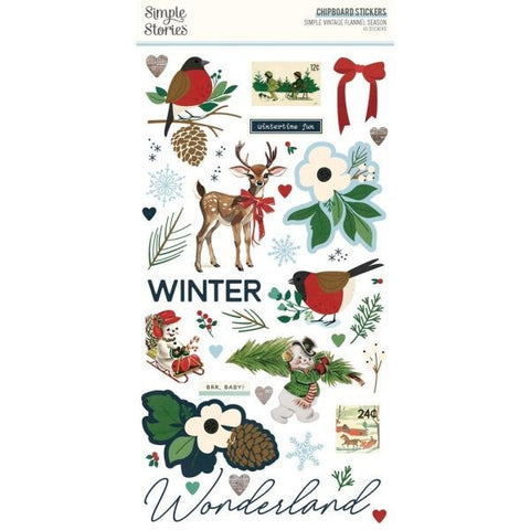 Simple Vintage Flannel Season - Chipboard