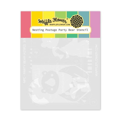 Nesting Postage Collage - Stencils - Party Bear