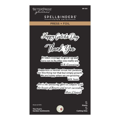 The Poet's Garden - Sentiments Press & Foil Plate & Die Set