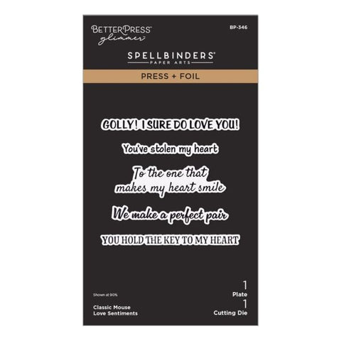 Say Cheese Classic Mouse - Love Sentiments Press & Foil Plate & Die Set