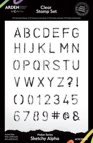 Maker Series - Sketchy Alpha - Clear Stamps