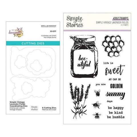Simple Vintage Lavender Fields Stamp & Die Bundle