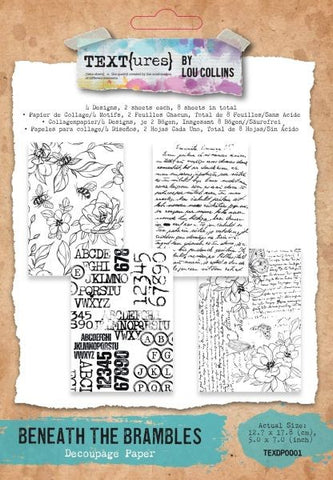 TEXT{ures} - Beneath the Brambles - 5x7 Decoupage Paper