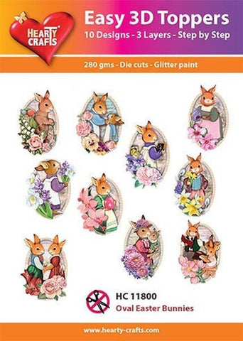 Oval Easter Bunnies- Easy 3D Toppers