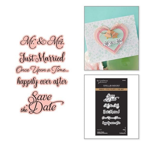 Classic Mouse Wedding Sentiments  - Press & Foil Plate & Die Set