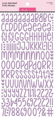 Luna Alpha Puffy Stickers - Plum