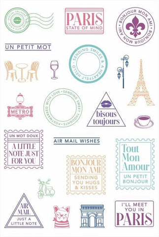 Postage Collage Clear Stamps - Paris