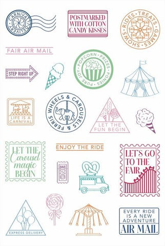 Postage Collage Clear Stamp - Fairground