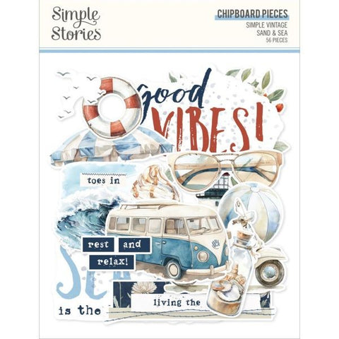 Simple Vintage Sand & Sea - Chipboard Pieces