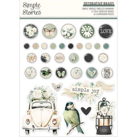 Simple Vintage Timeless Harmony - Decorative Brads