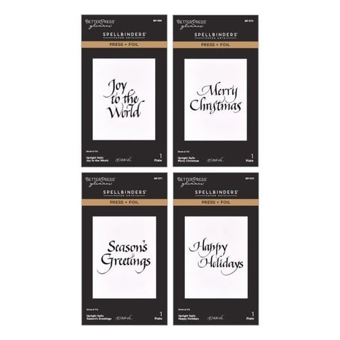 Upright Italic Holiday Sentiments - Press & Foil Bundle
