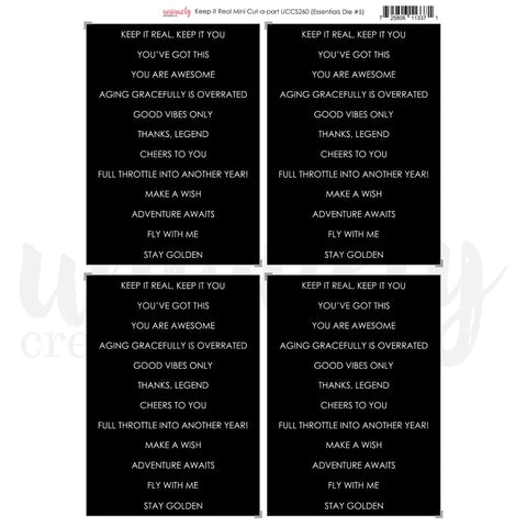 Wings & Wheels - Keep it Real - Mini Cut-A-Part Sheet