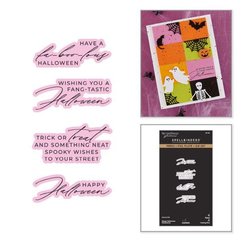 Happy Halloween Sentiment Press & Foil Plate & Die Set