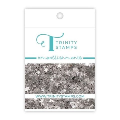 Silver Sparkle Stars Confetti Embellishments