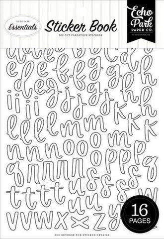 Black and White Alpha Sticker Book