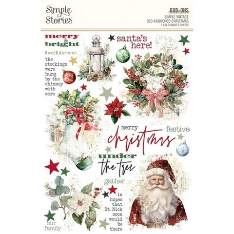 Simple Vintage Old-Fashioned Christmas - Rub Ons