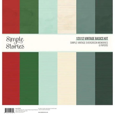 Simple Vintage Evergreen Memories - 12x12 Collection Pack - Vintage Basics