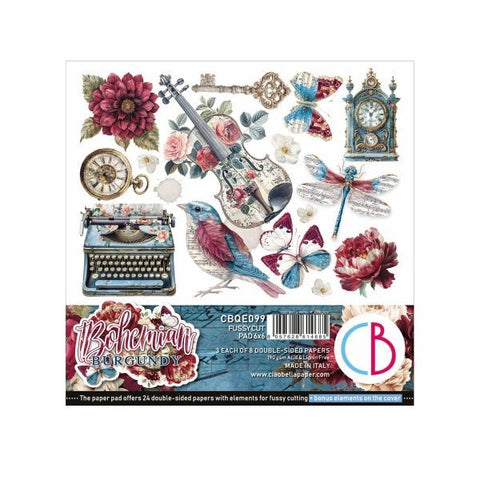 Bohemian Burgundy - 6x6 Fussy Cutting Pad
