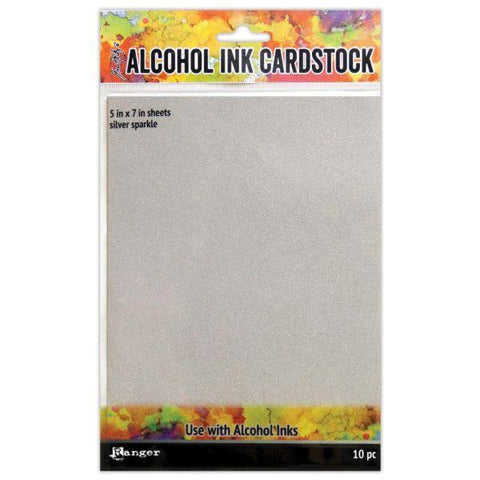 Alcohol Ink Cardstock - Silver Sparkle