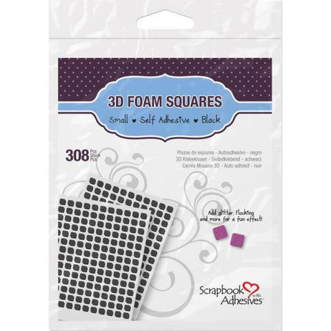 3D Self-Adhesive Foam Squares 308/Pkg - small black