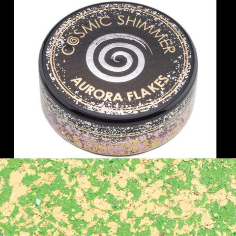 Cosmic Shimmer Aurora Flakes - Jade Gold