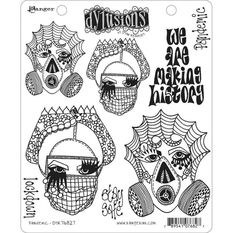 Dylusions Cling Stamps - Pandemic